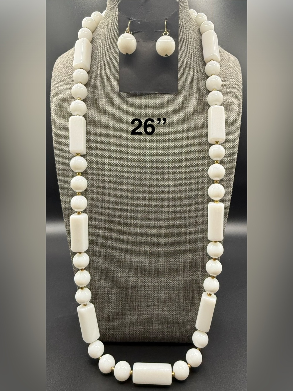Classic White Beaded Necklace